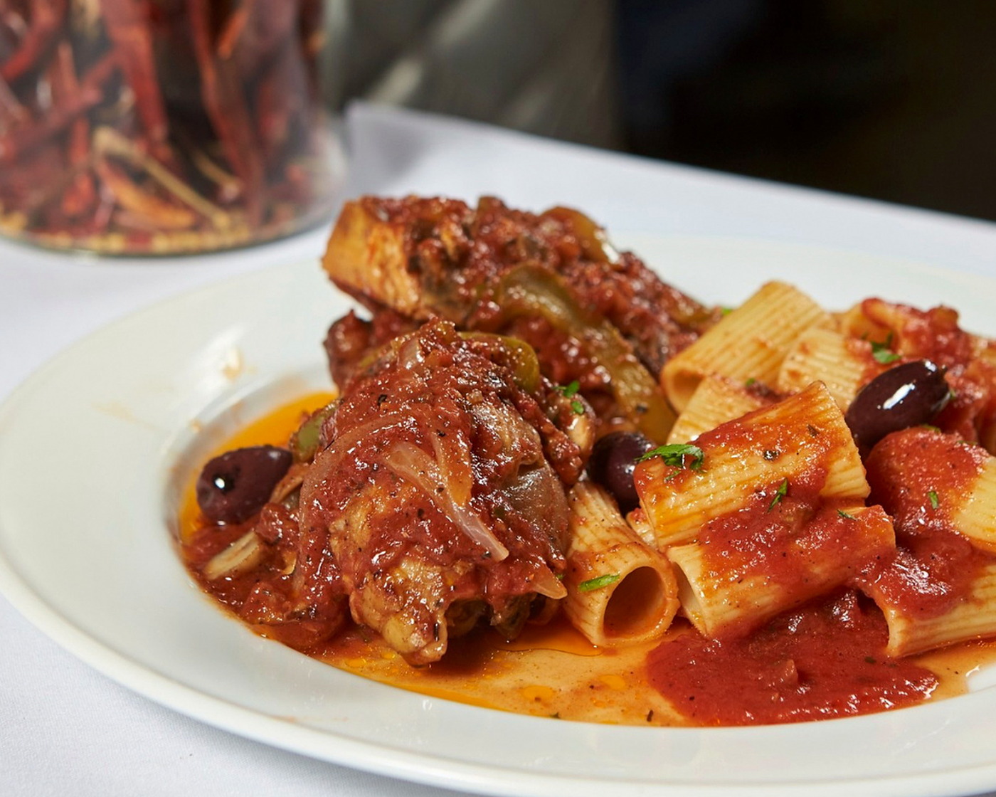 Chicken Cacciatore with rigatoni